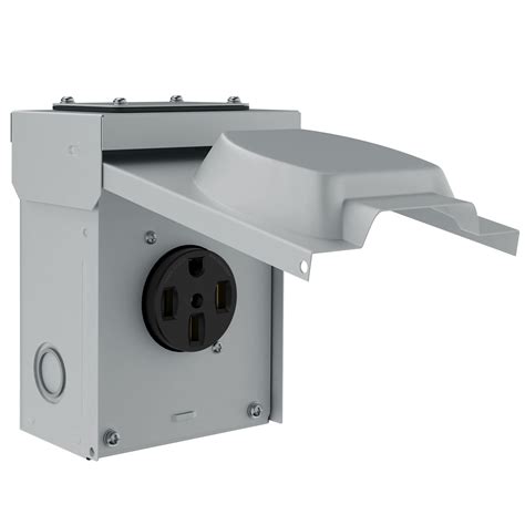 50a waterproof covered and closed electrical junction box|nema 50 amp receptacle box.